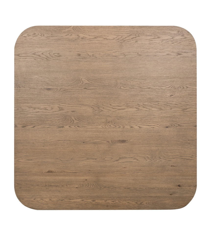 Selena 64" Square Fluted Dining Table - Tawny Oak Brown