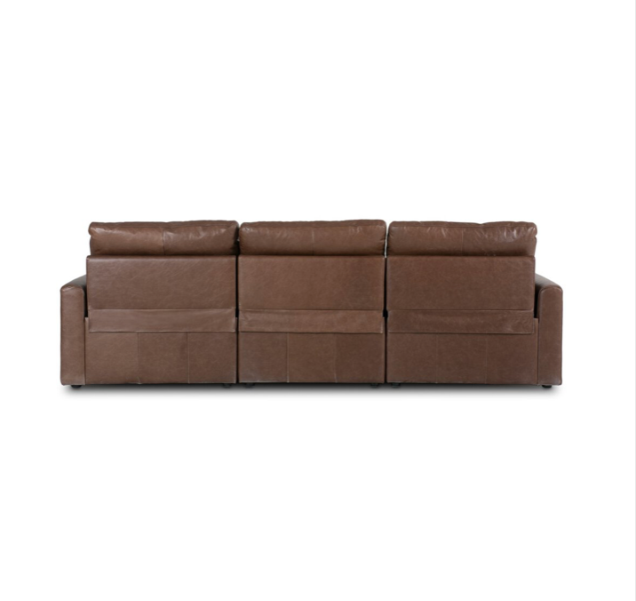 Timothy 111" 3 Cushion Power Reclining Top Grain Leather Sofa - Coco
