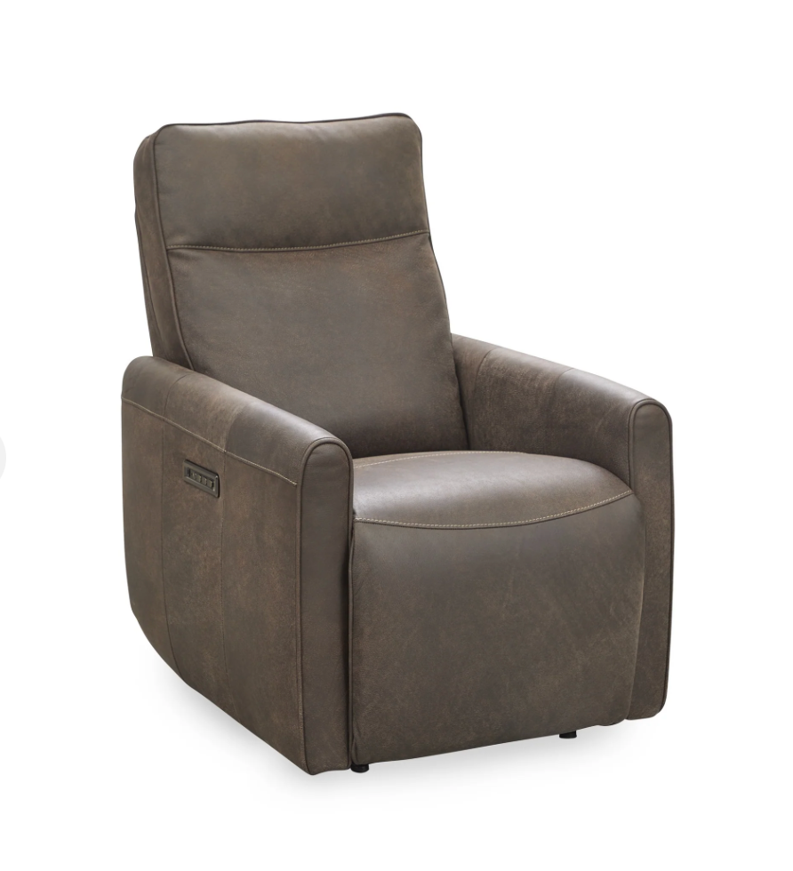 Valkerie 29" Top Grain Leather Power Recliner - Dark Brown