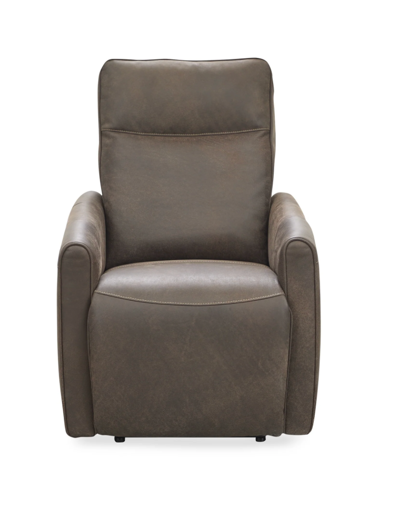 Val 29" Top Grain Leather Power Motion Recliner - Mushroom