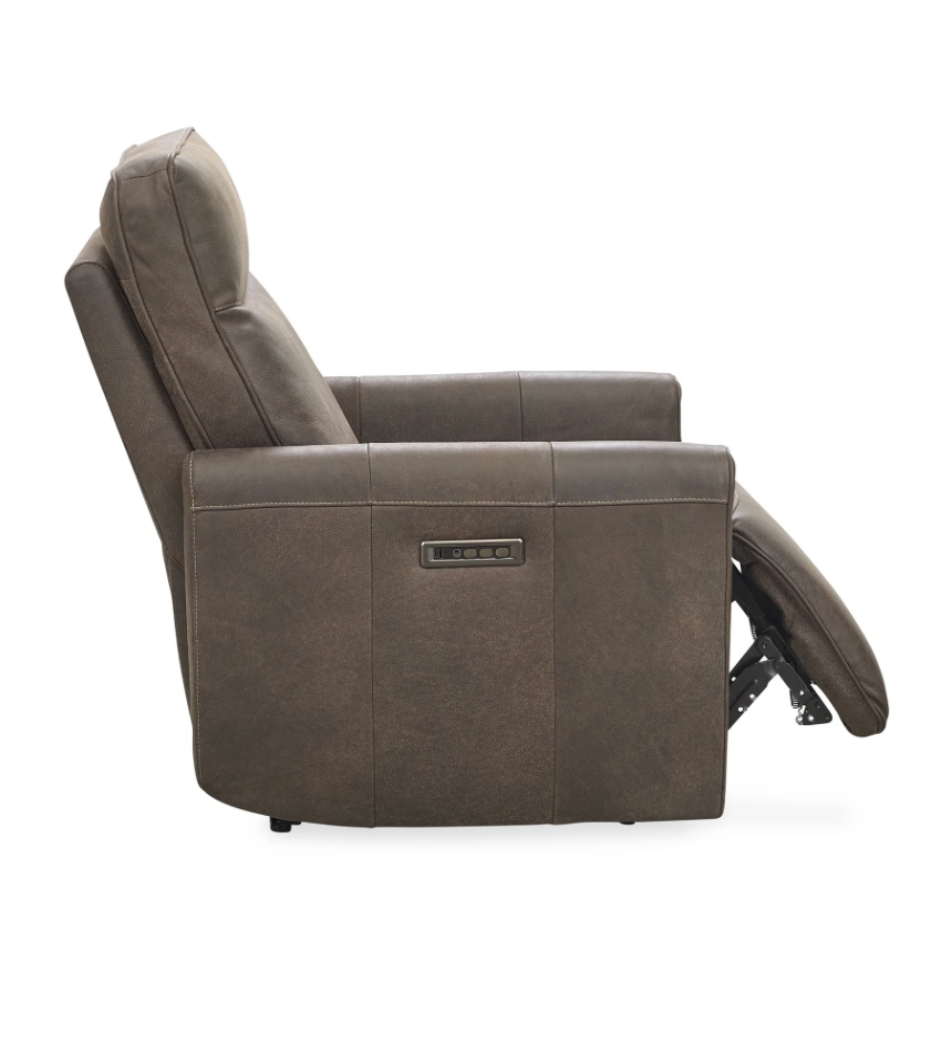Val 29" Top Grain Leather Power Motion Recliner - Mushroom