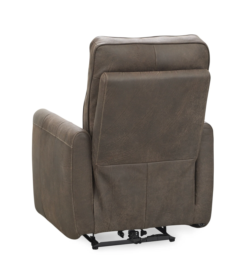 Val 29" Top Grain Leather Power Motion Recliner - Mushroom