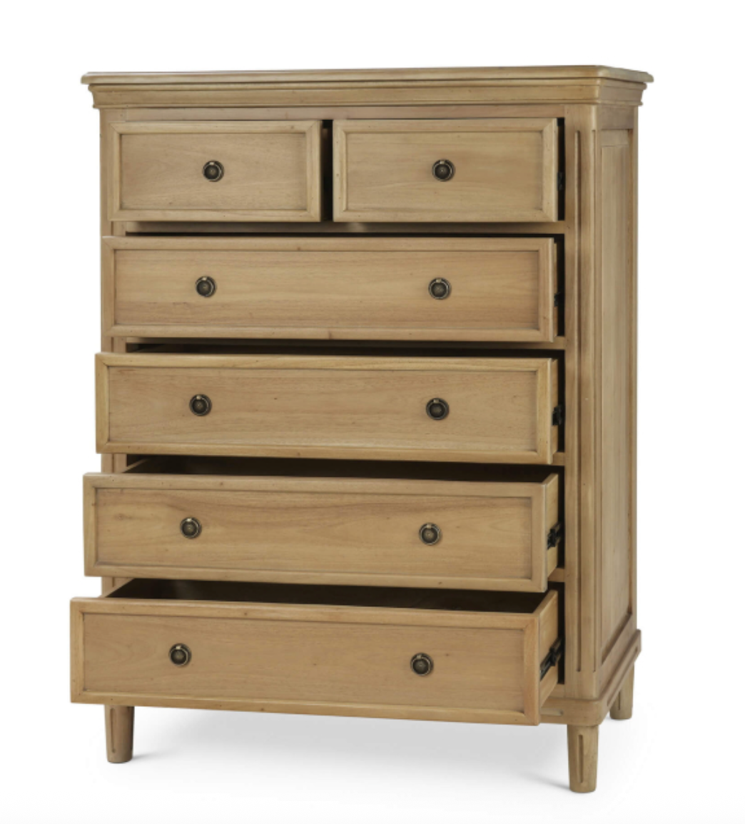 Haywood 41" Mahogany 6 Drawer Chest- Fruitwood