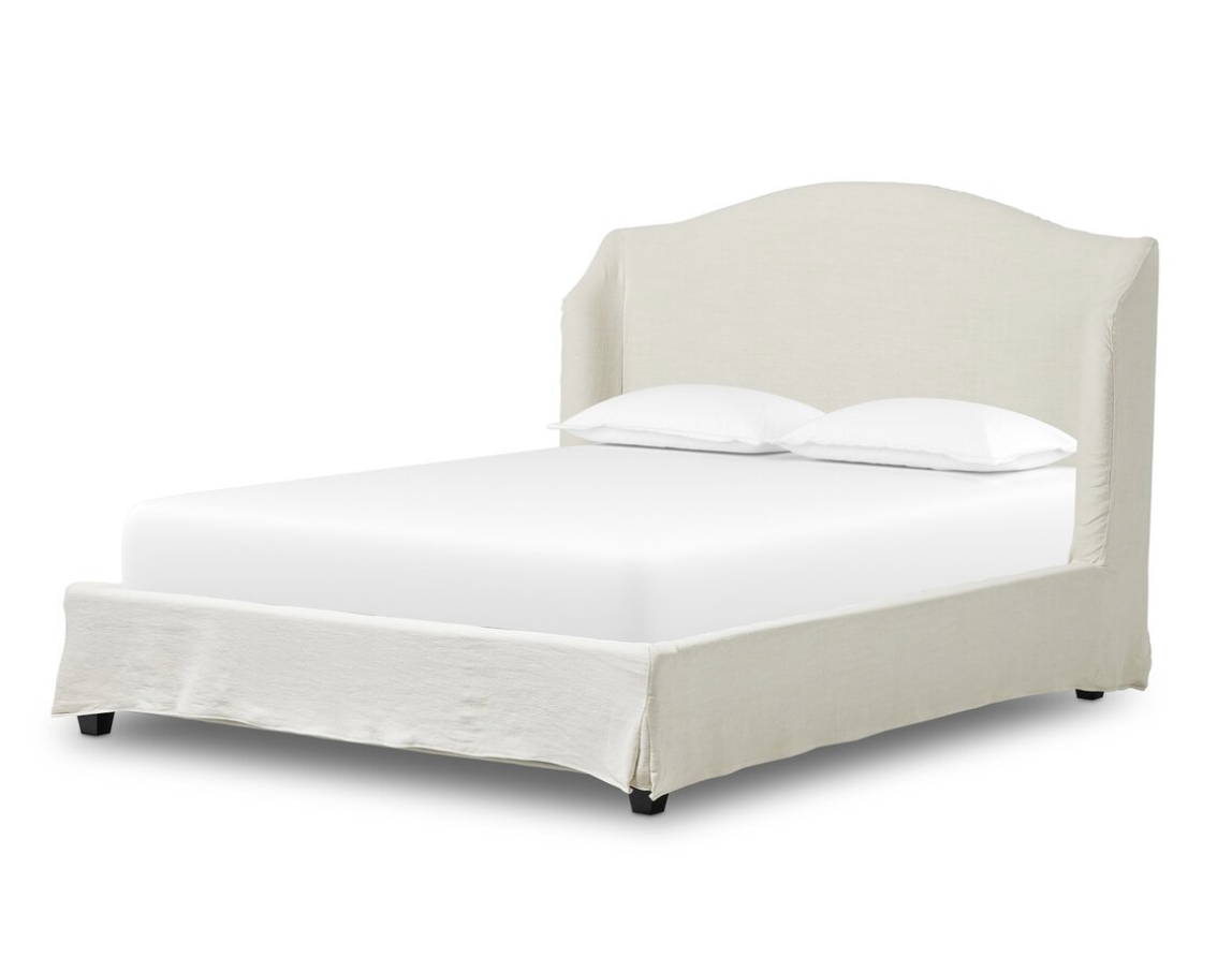 Claire 86" Slipcovered King Bed - Crisp Linen