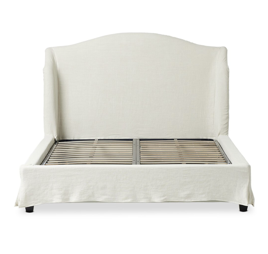 Claire 86" Slipcovered King Bed - Crisp Linen