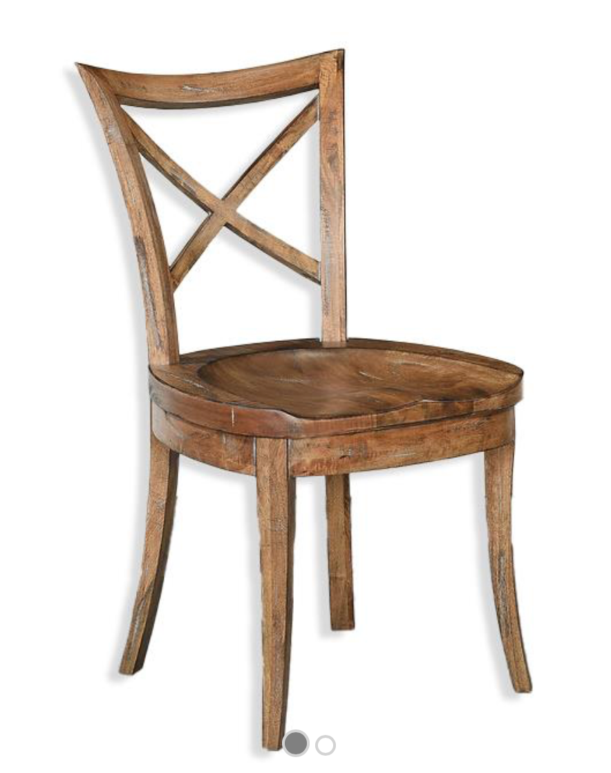 Corbin X Back Side Chairs - Rustic Pecan