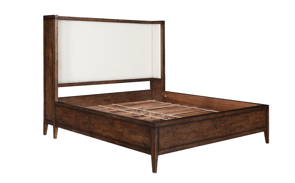 Sussex 65" Queen Bed - Antique Brown + Sand Linen