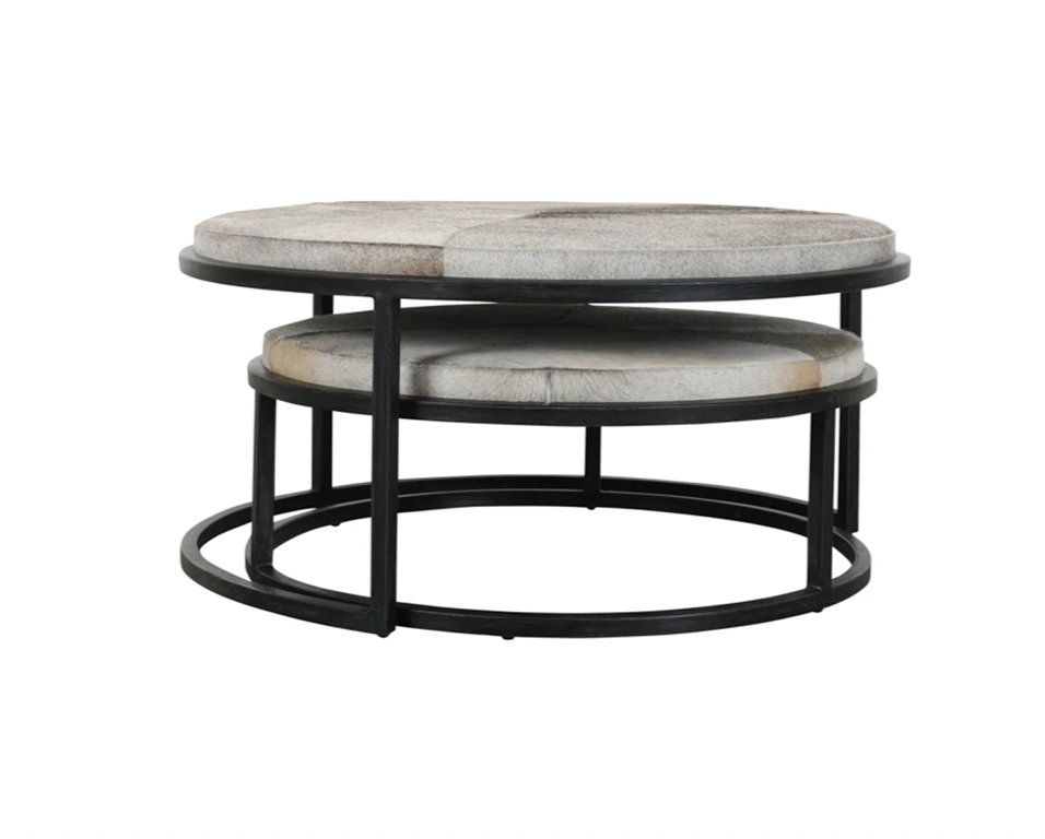 Abilene 40" Nesting Tables - Sparrow Gray + Iron