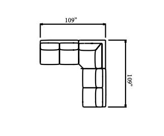 Sabrina 109" x 109" Track Arm Wedge Corner Sectional - Performance Porcelain