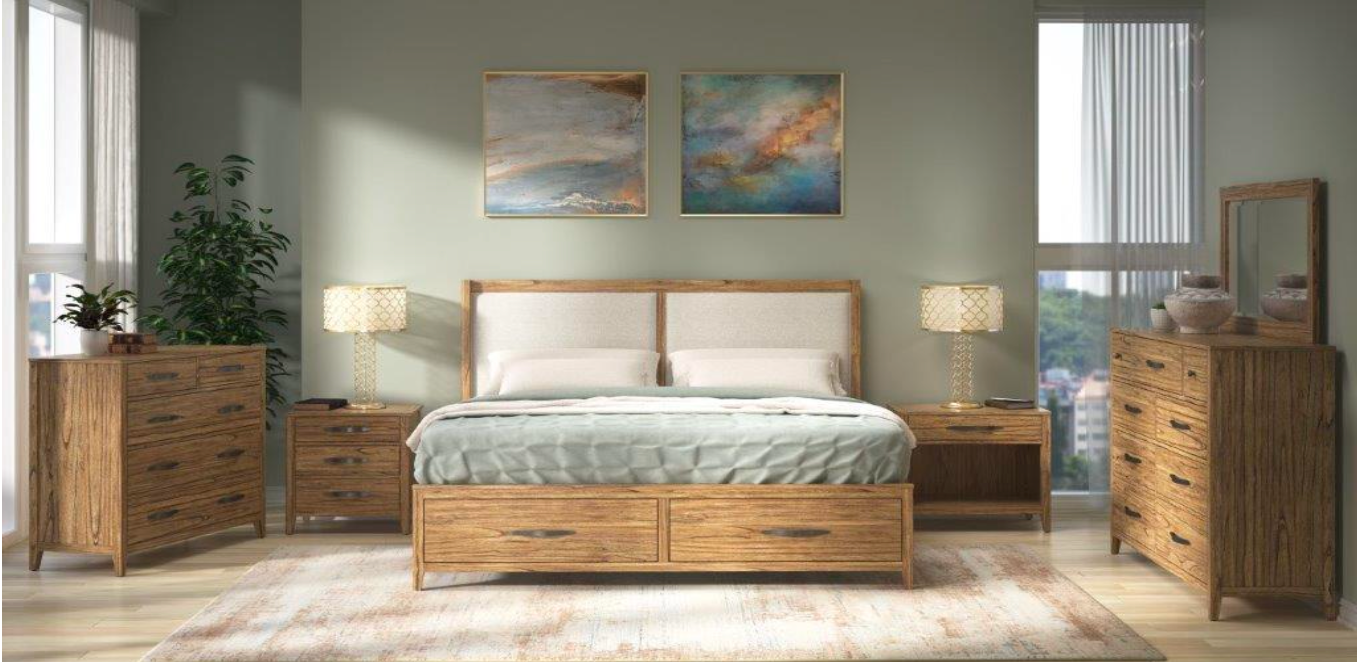 Provo 63" Queen Storage Bed - Sandrift + Cloud Linen