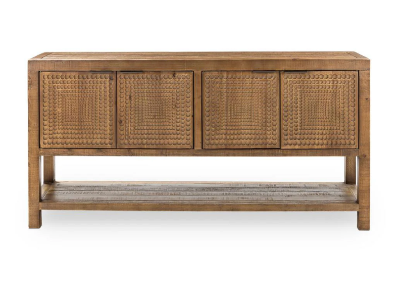 Hera 73" 4 Door Reclaimed Pine Sideboard - Rustic Brown