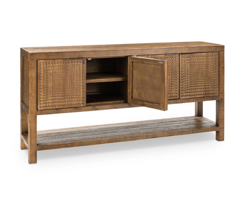 Hera 73" 4 Door Reclaimed Pine Sideboard - Rustic Brown