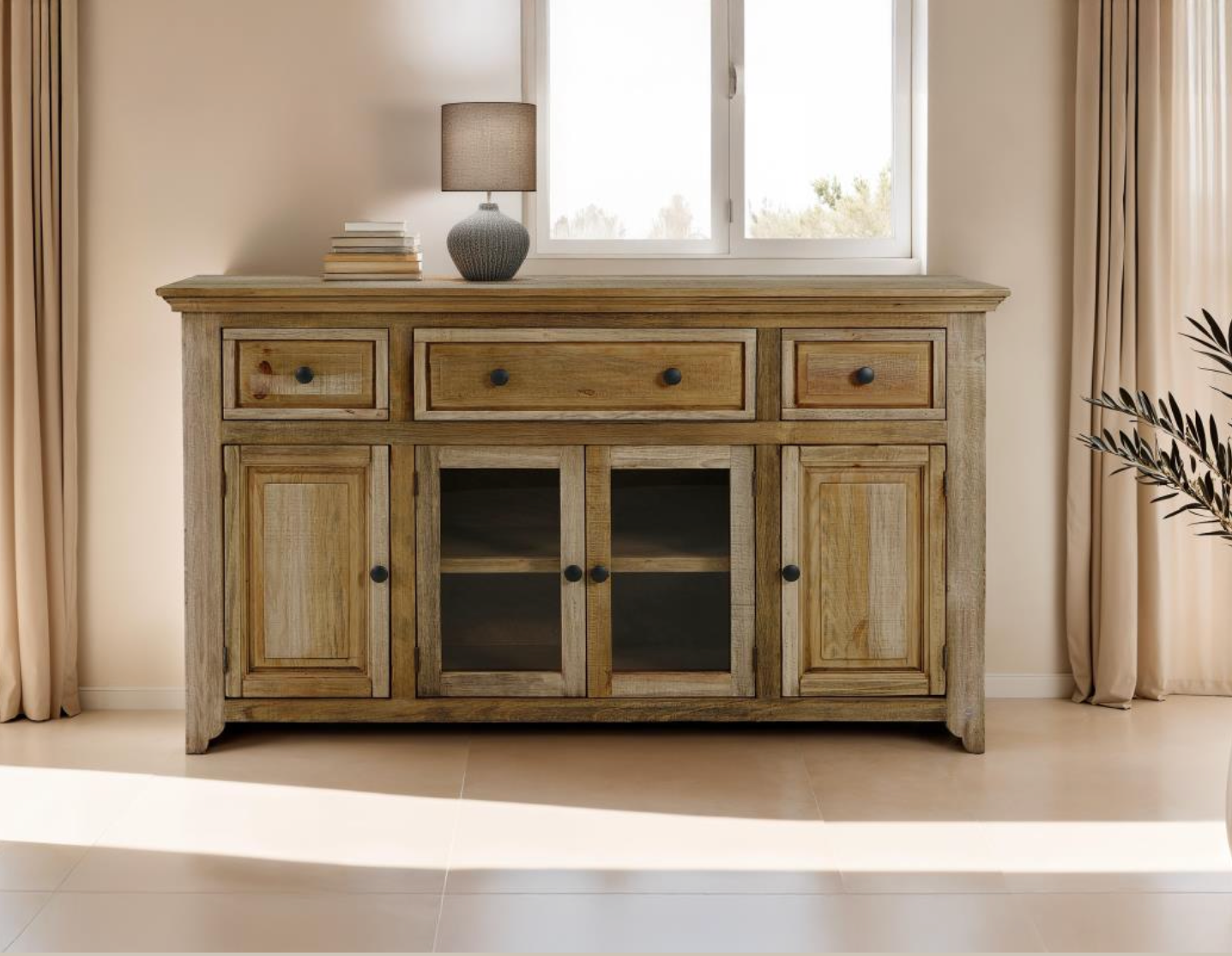 Marquez 69" 4 Door 3 Drawer Sideboard - Warm Natural