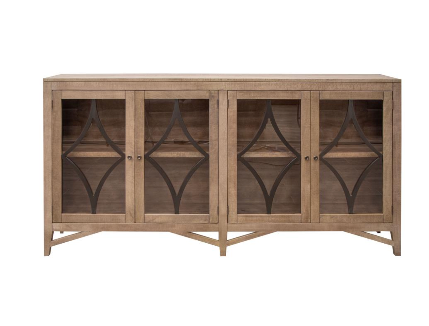 San Mated 80" Reclaimed Pine 4 Door Sideboard - Light Distressed