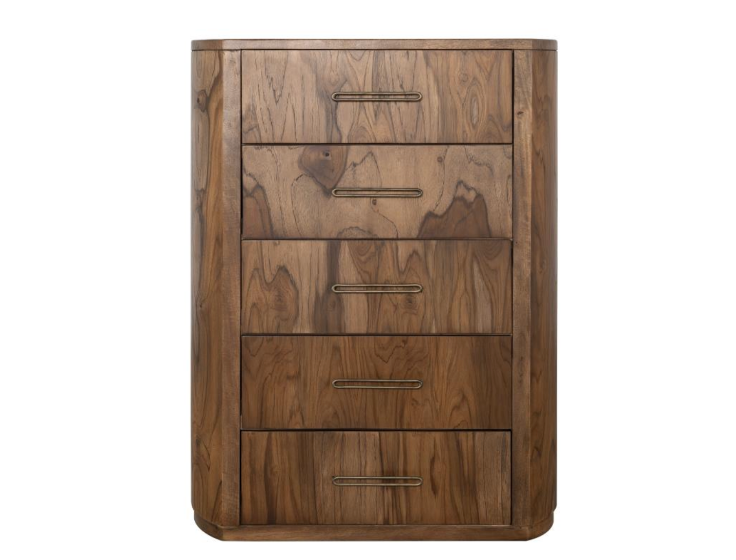 Bertram 40" Teak 5 Drawer Dresser - Natural