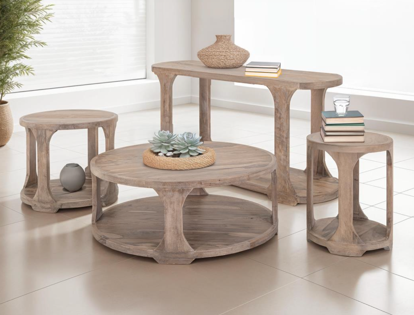 Bertram 26" Teak End Table - Driftwood