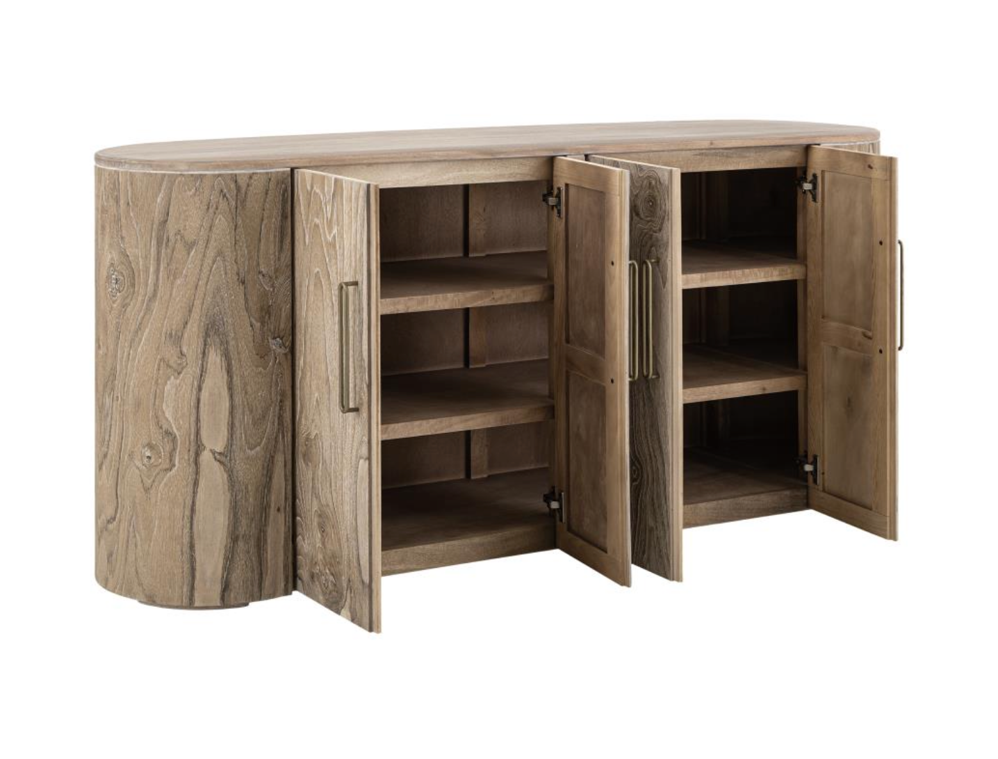 Bertram 70" Teak 4 Door Sideboard - Driftwood