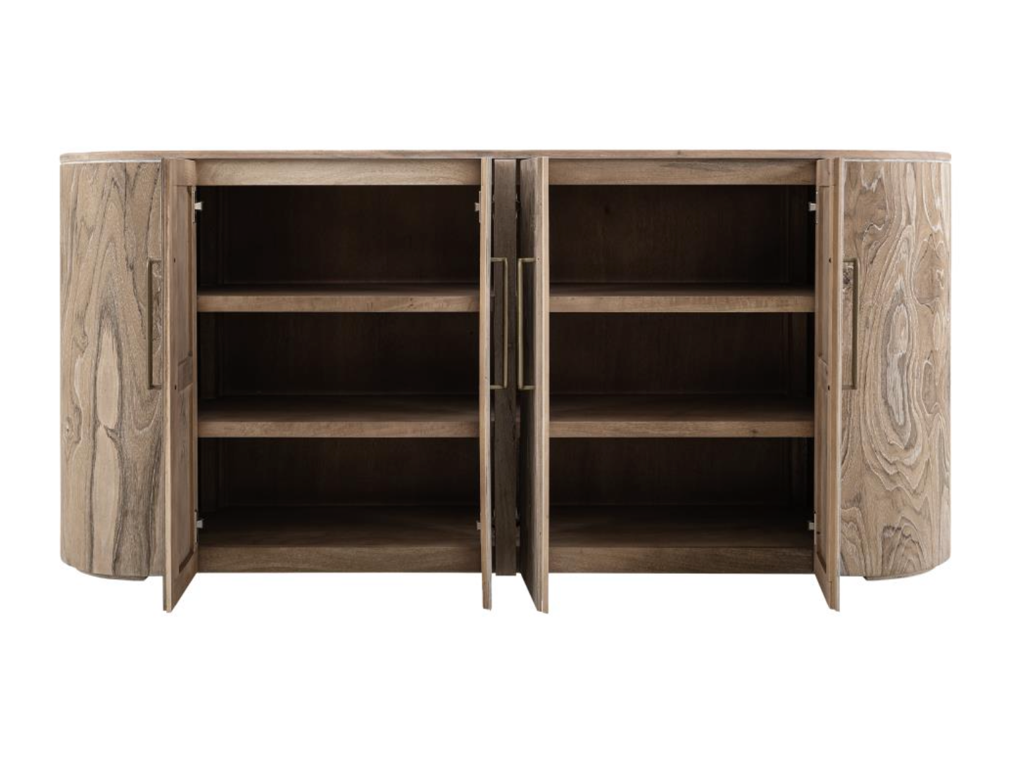 Bertram 70" Teak 4 Door Sideboard - Driftwood