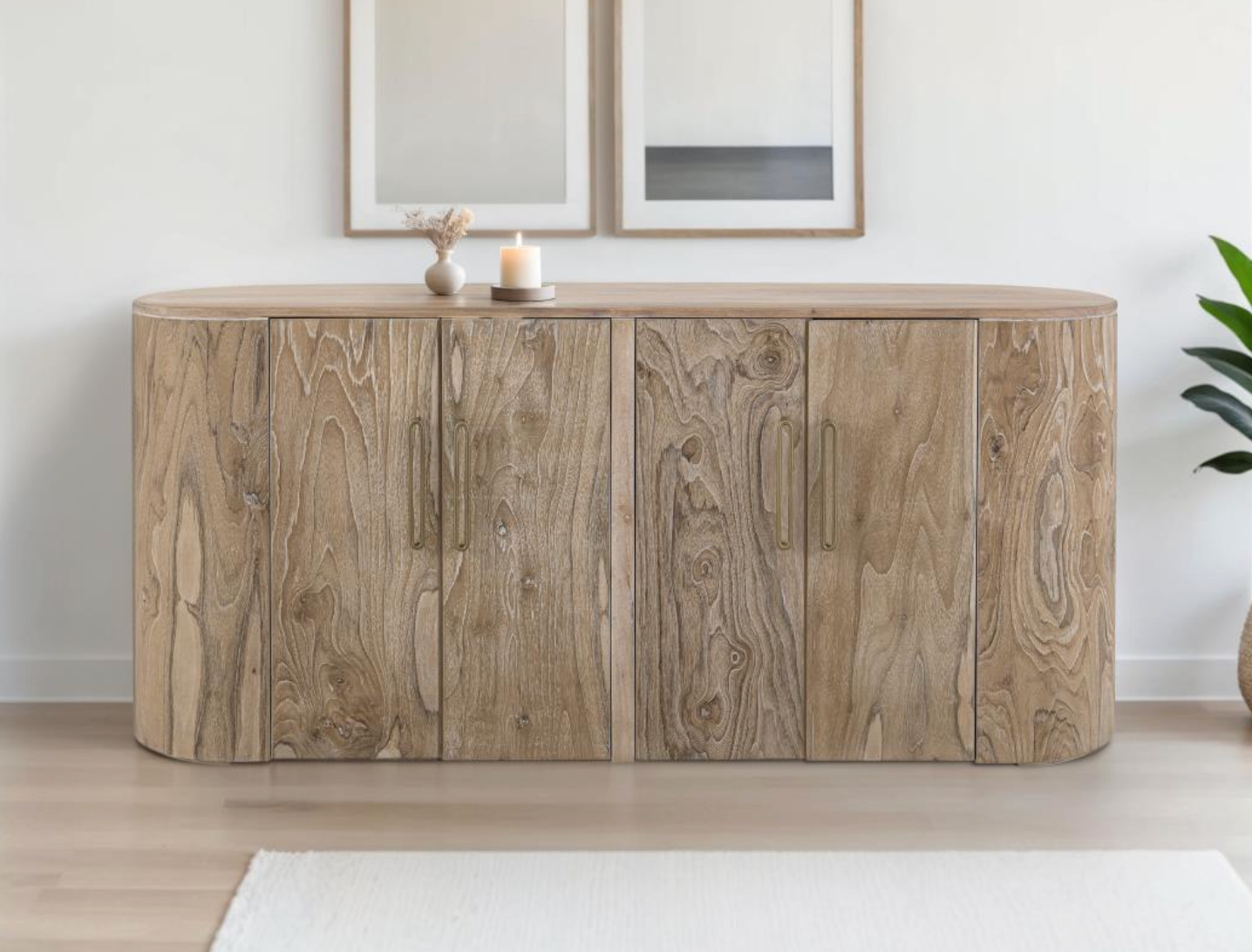 Bertram 70" Teak 4 Door Sideboard - Driftwood