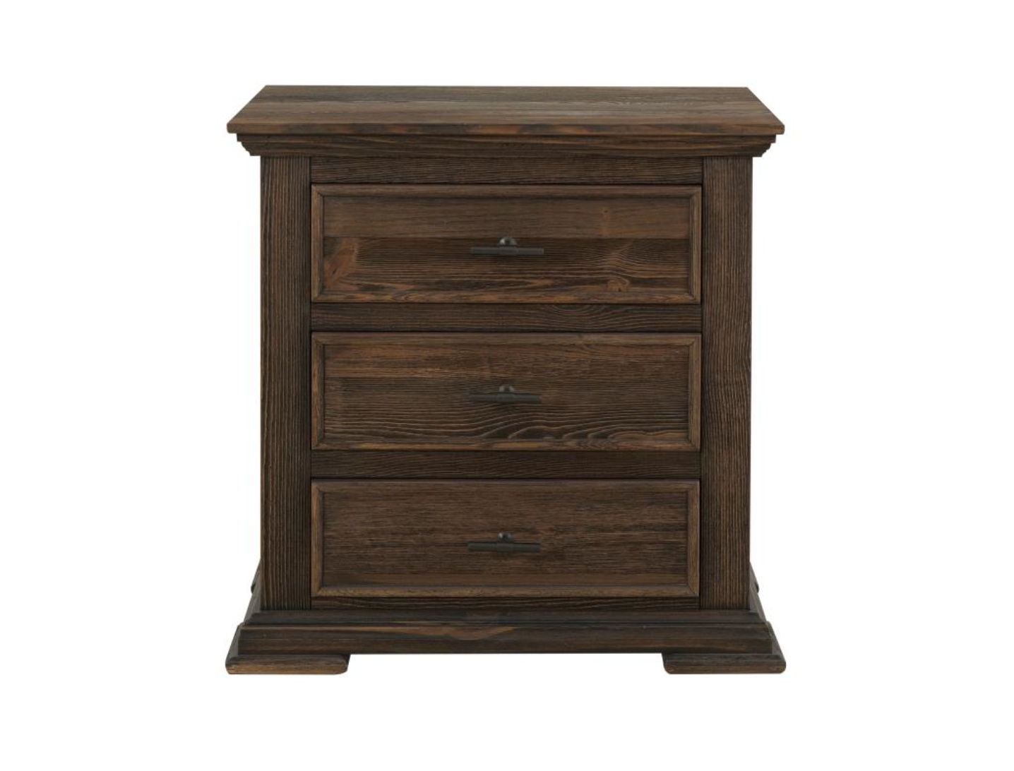 Dothan 30" 3 Drawer Nightstand- Dark Cocoa