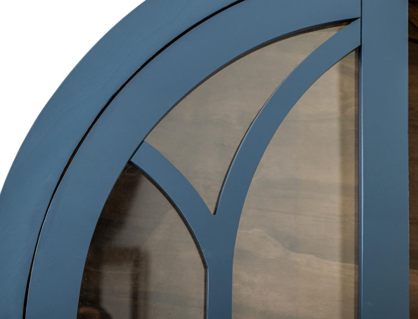 Clarksburg 42" Oval Pine + Glass Cabinet - Deep Blue