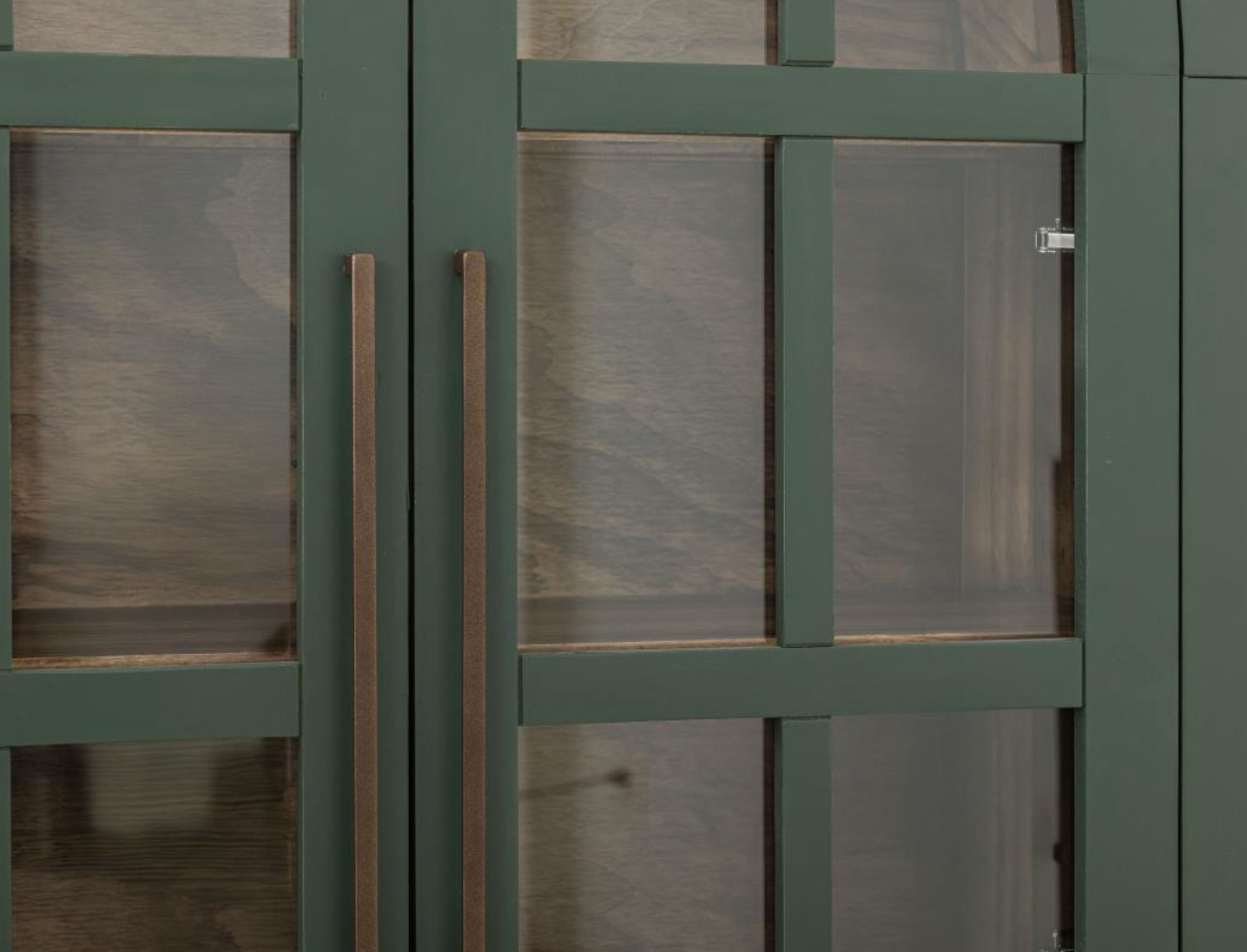 Clarksburg 42" Oval Pine + Glass Cabinet - Sage Green