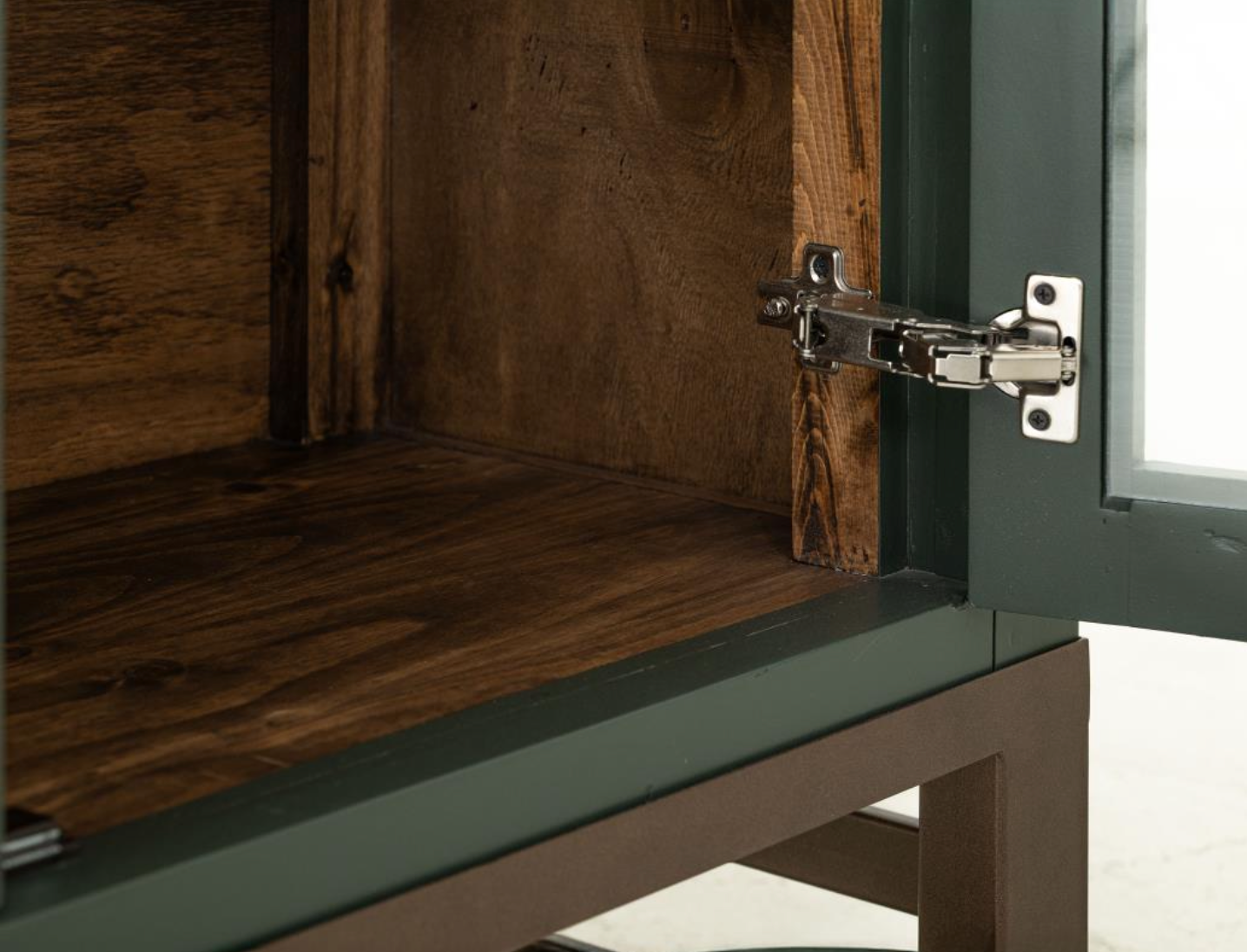 Clarksburg 42" Oval Pine + Glass Cabinet - Sage Green