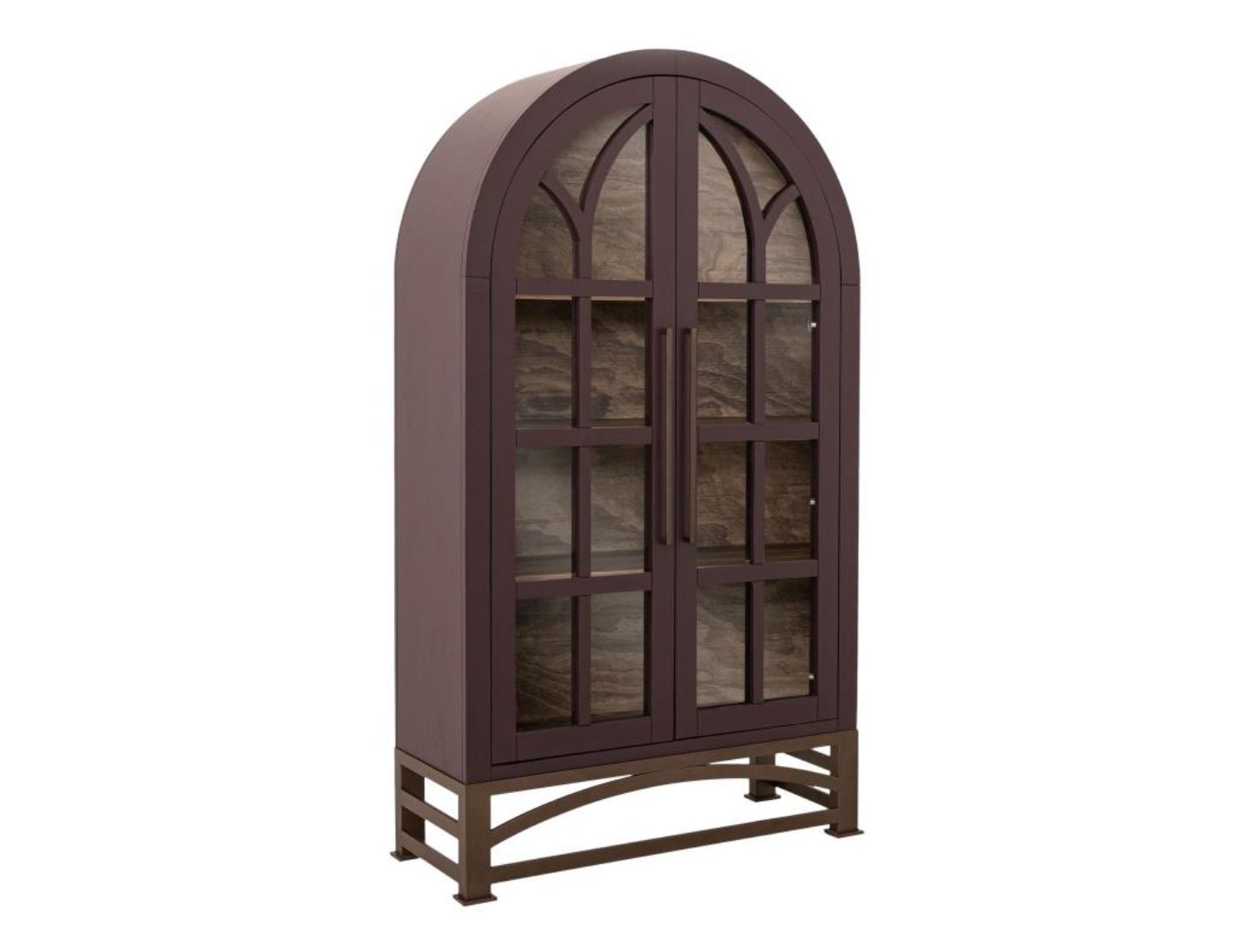 Clarksburg 42" Oval Pine + Glass Cabinet - Mauve