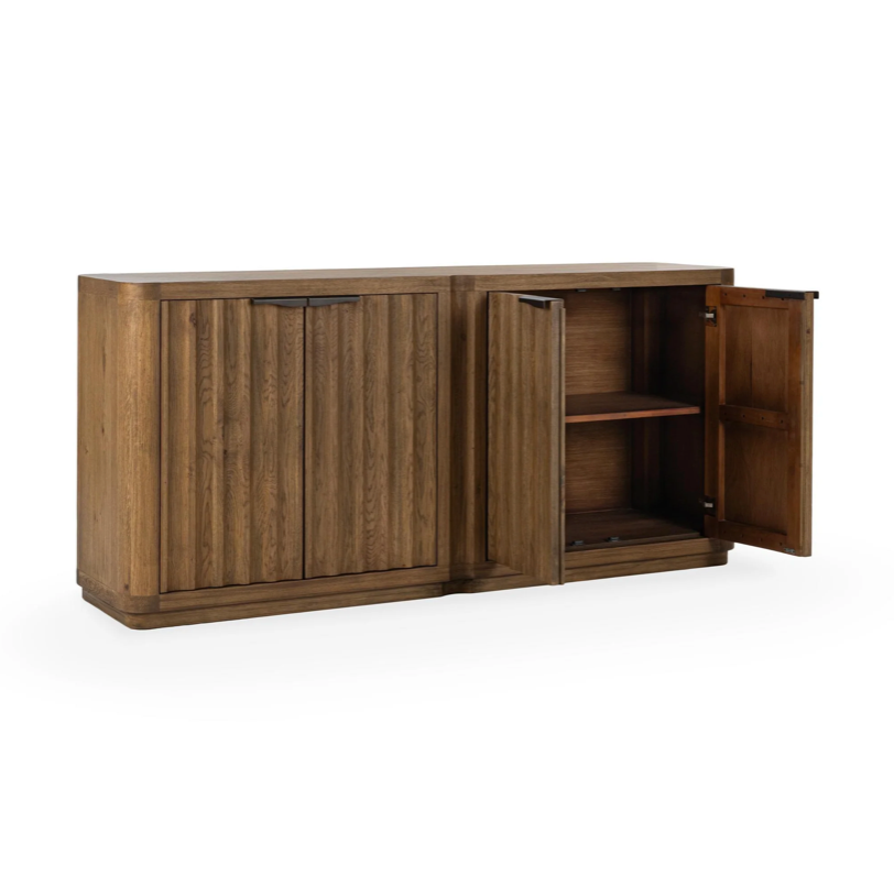 Lincoln 80" Oak 4 Door Sideboard - Tan Oak