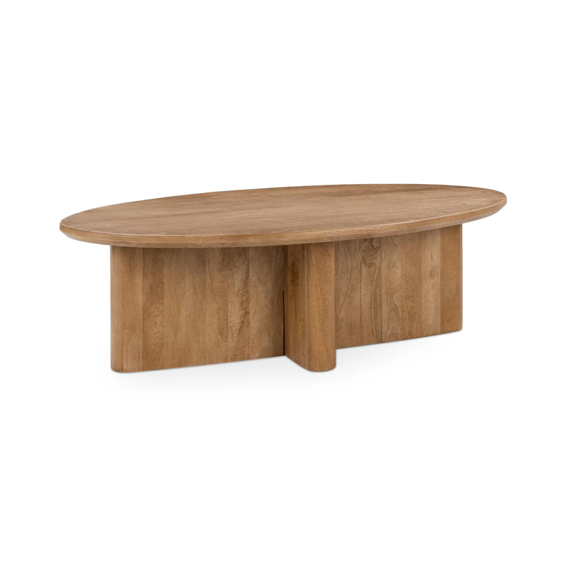 Midlothian 58" Oval Mango Coffee Table - Natural Maple