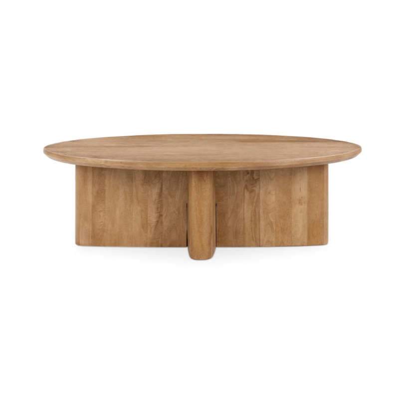 Midlothian 58" Oval Mango Coffee Table - Natural Maple