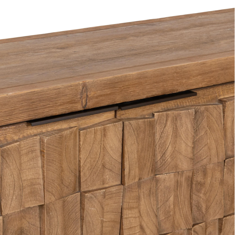 Gracie 86" Reclaimed Pine 4 Door Sideboard - Drifted Sand