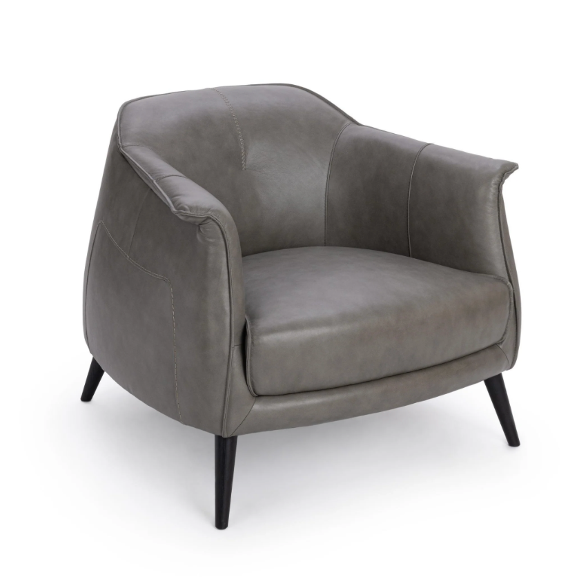 Martin 33" Top Grain Leather Accent Chair - Vienna Stone