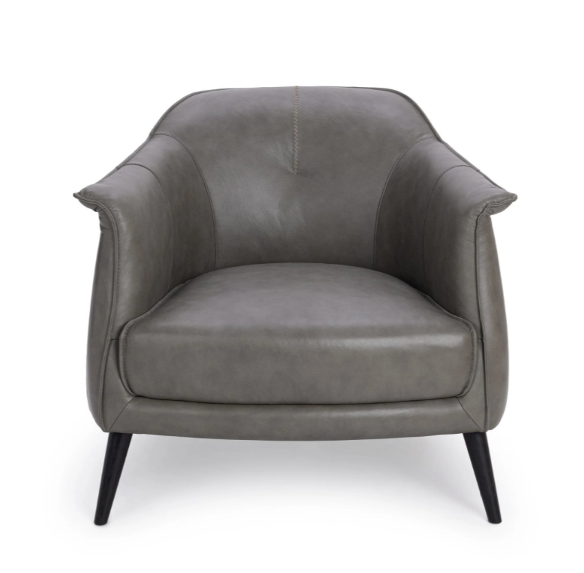 Martin 33" Top Grain Leather Accent Chair - Vienna Stone