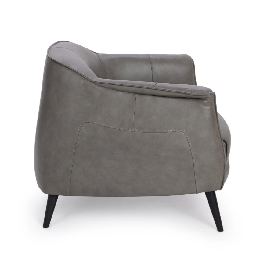 Martin 33" Top Grain Leather Accent Chair - Vienna Stone