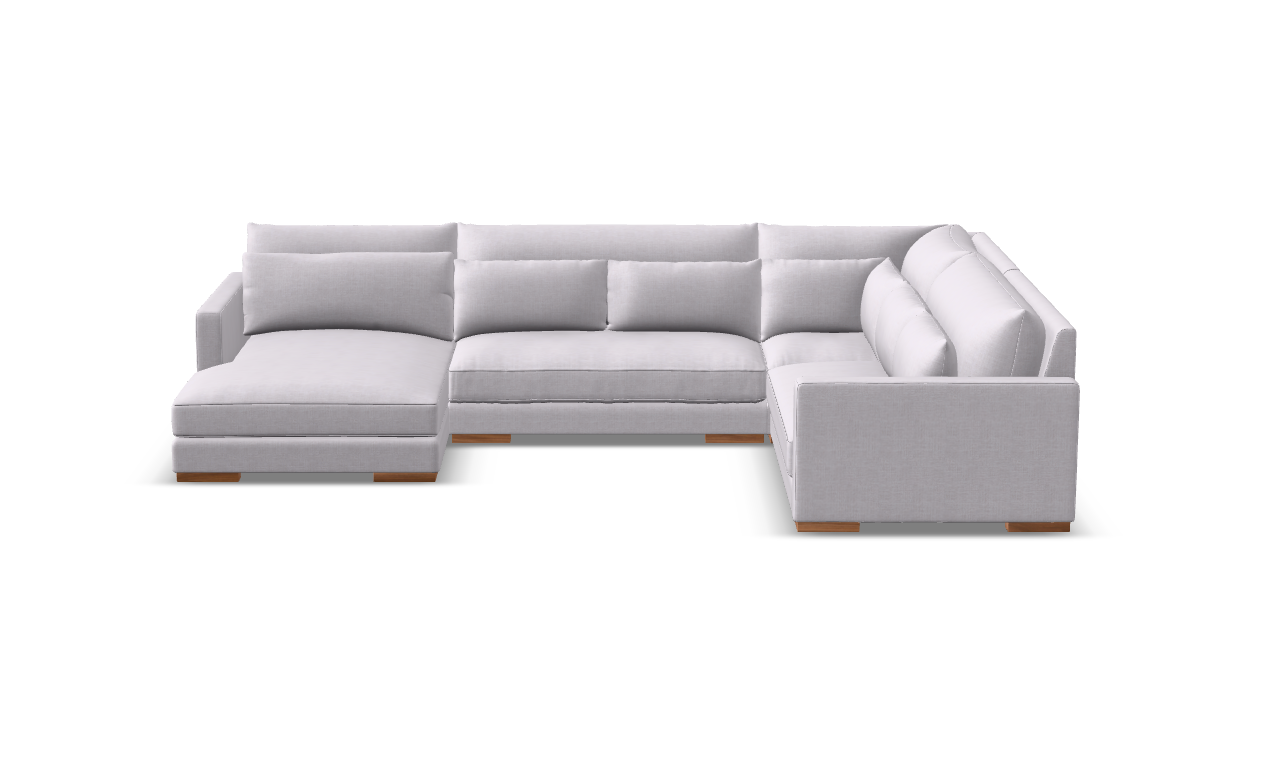 Gloria Expess Ship 144" x 104" Sectional + Chaise - Crypton Quicksilver