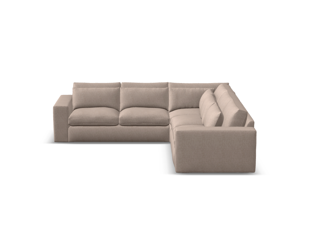 Everette Luxe Express Ship 117" x 117" 5 Cushion Trillium Sectional + Kidney Pillow