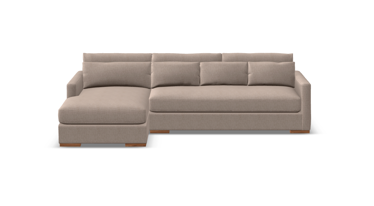 Glenda Quick Ship 130" Sofa + Left Arm Chaise