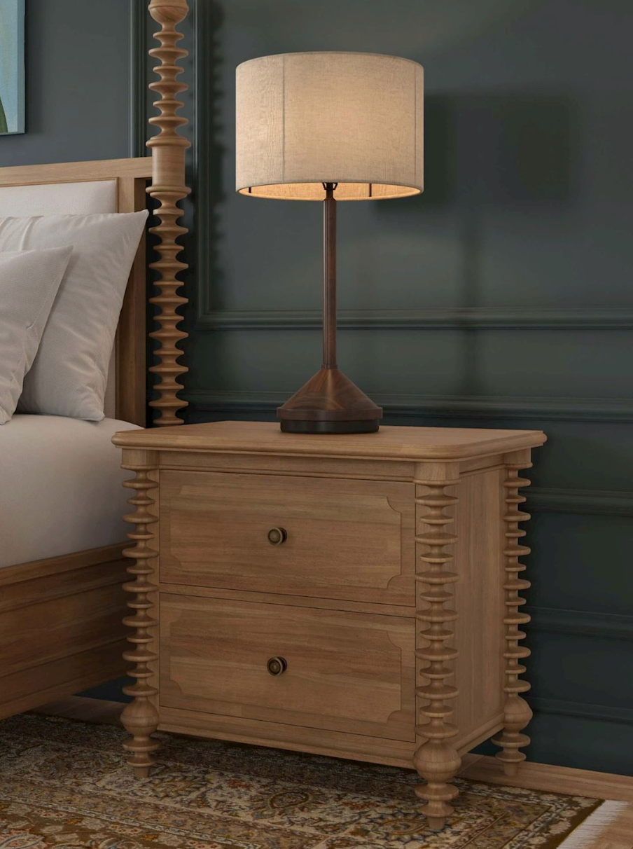 Milani 32" 2 Drawer Nightstand - Fruitwood