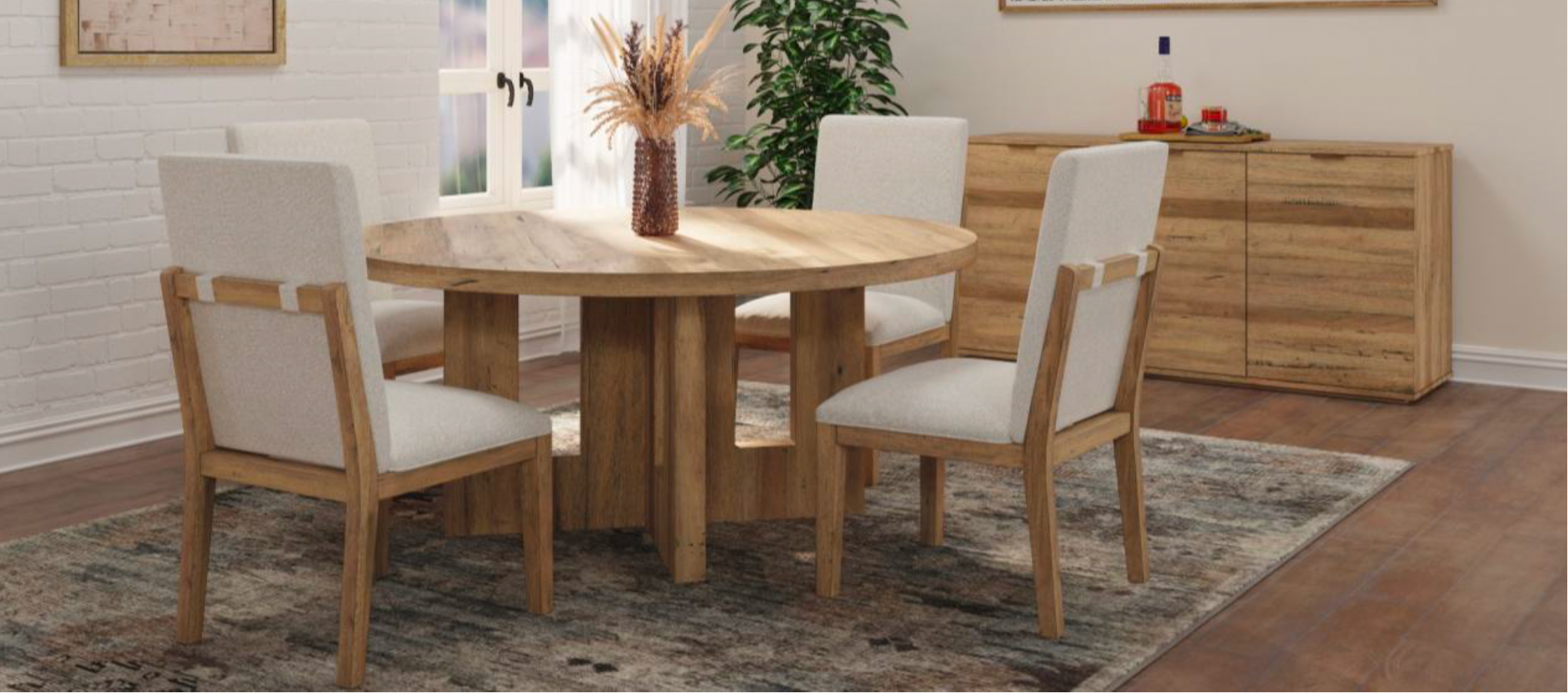 Laguna 60" Round Dining Table - Golden Teak