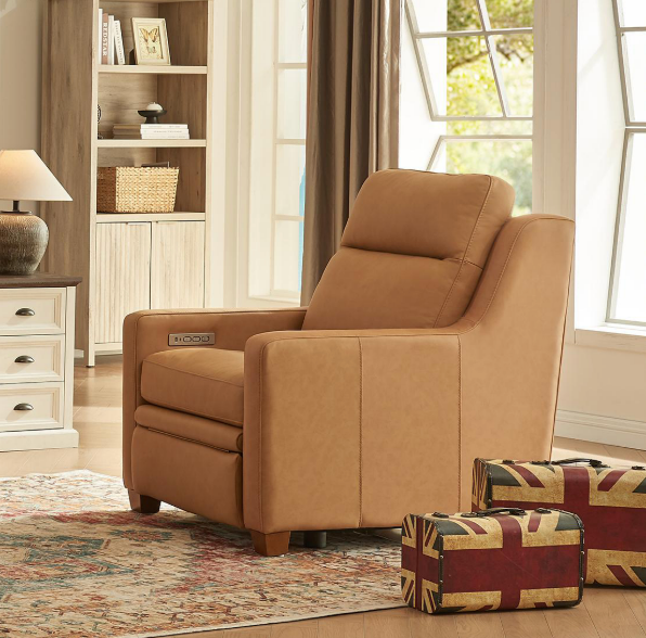 Fraser 32" Top Grain Power Motion Reclining Chair - Camel