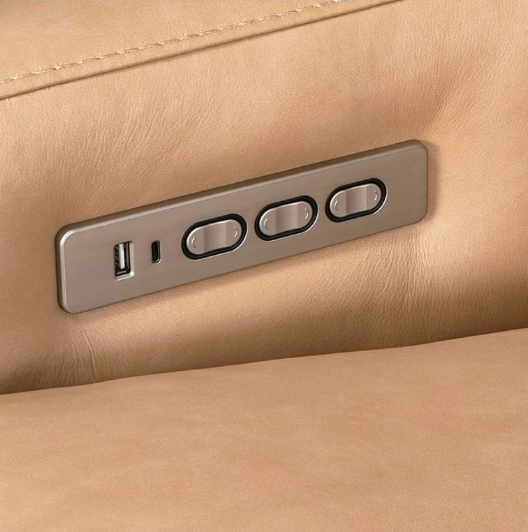 Fraser 55" Top Grain Power Motion Reclining Loveseat - Latte