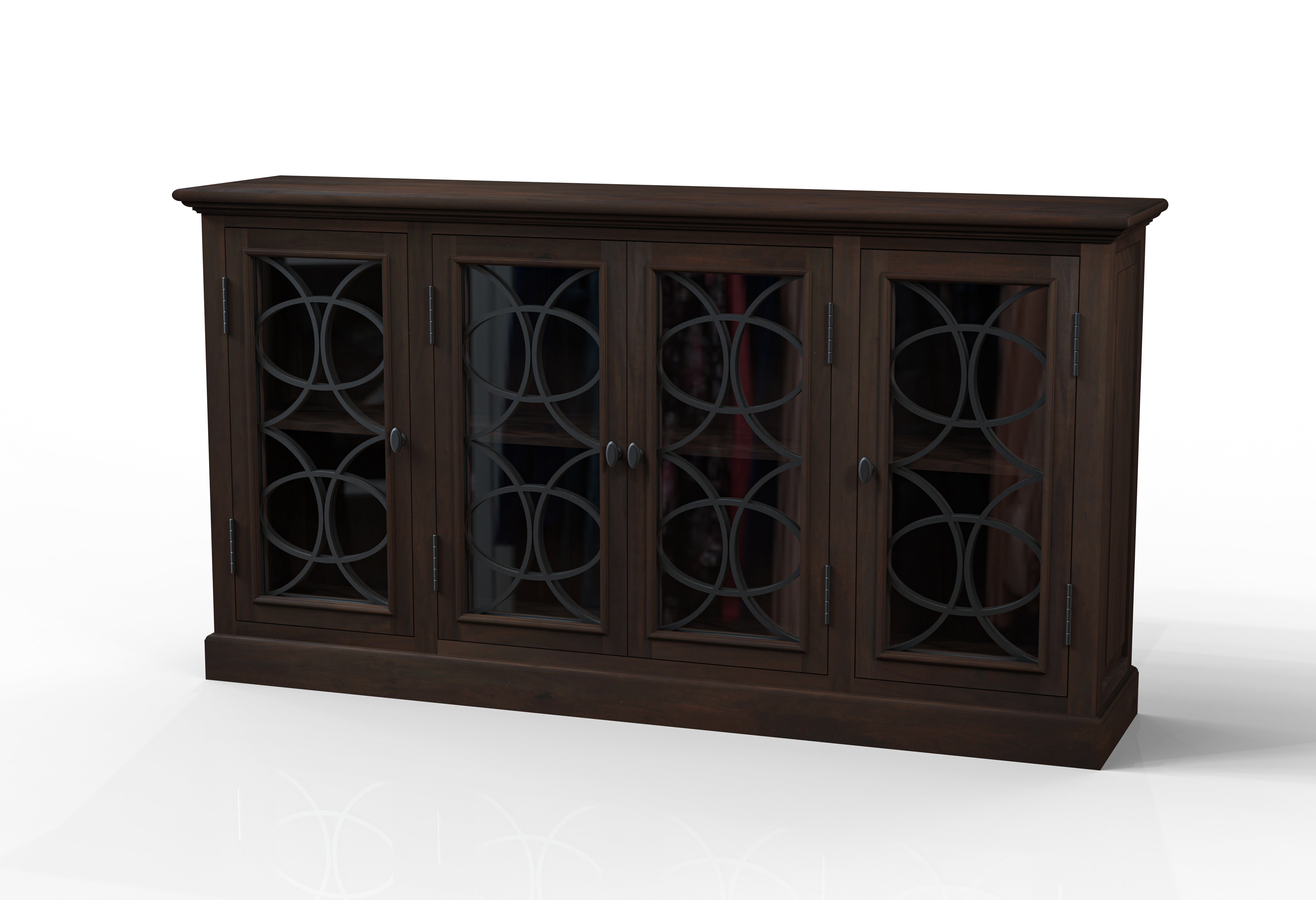 Wilhelm 76" 4 Door Sideboard - Natural + Black