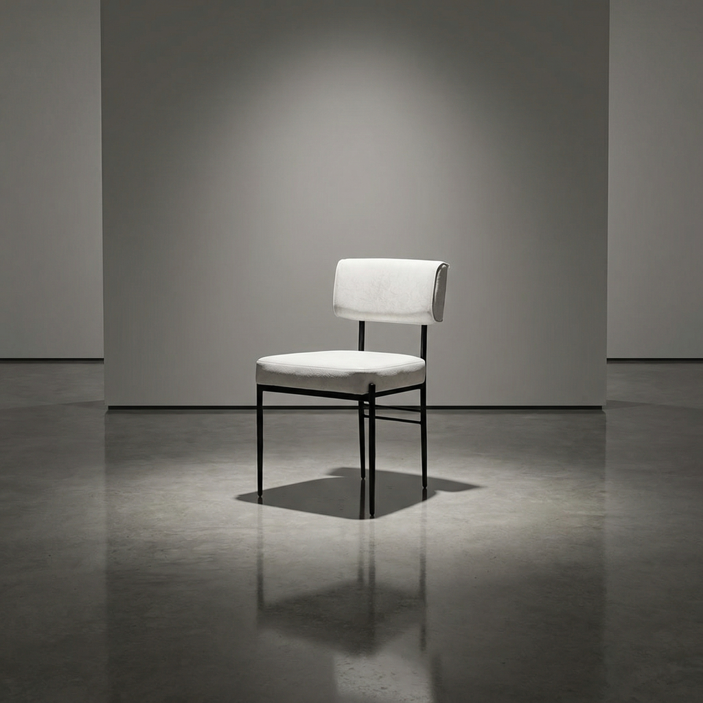 Sonnet 19" Top Grain Leather Dining Chair - Off White