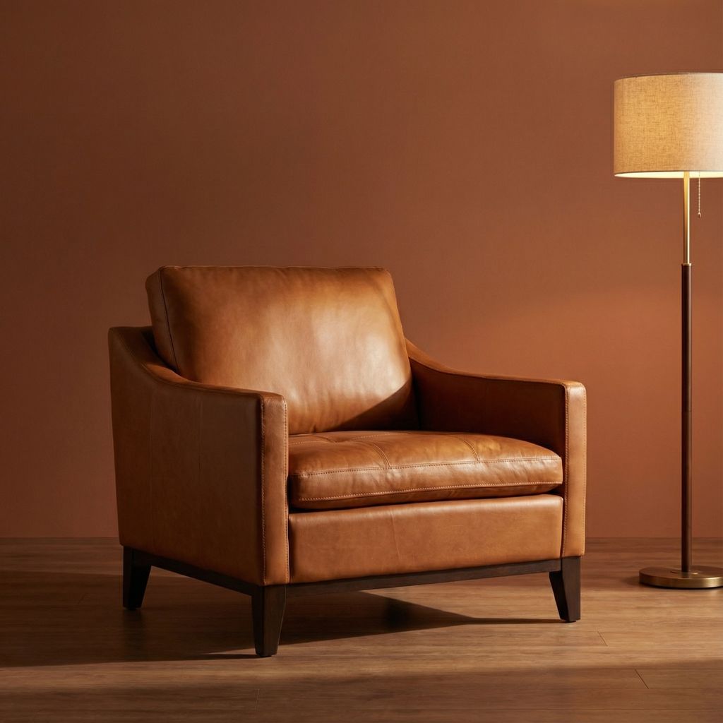 Torrey 35" Tufted Top Grain Leather Chair - Berkshire Cuero