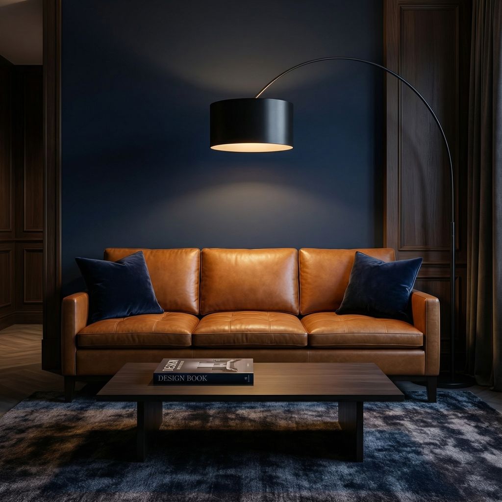 Torrey 87" Tufted Top Grain Leather 3 Cushion Sofa - Delmar Goldenrod