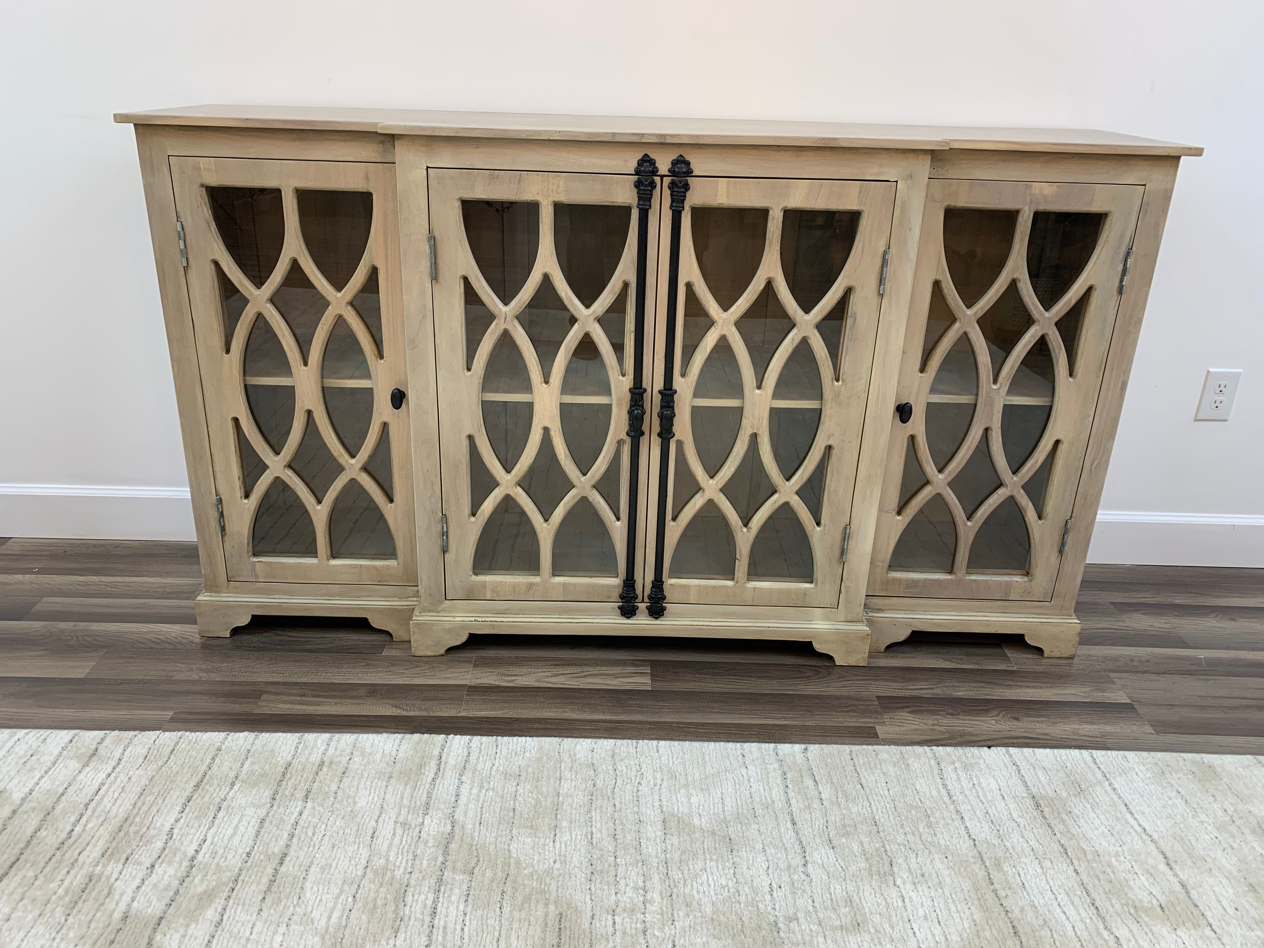 Clarissa 72" Acacia 4 Door Breakfront Sideboard - New White Wash