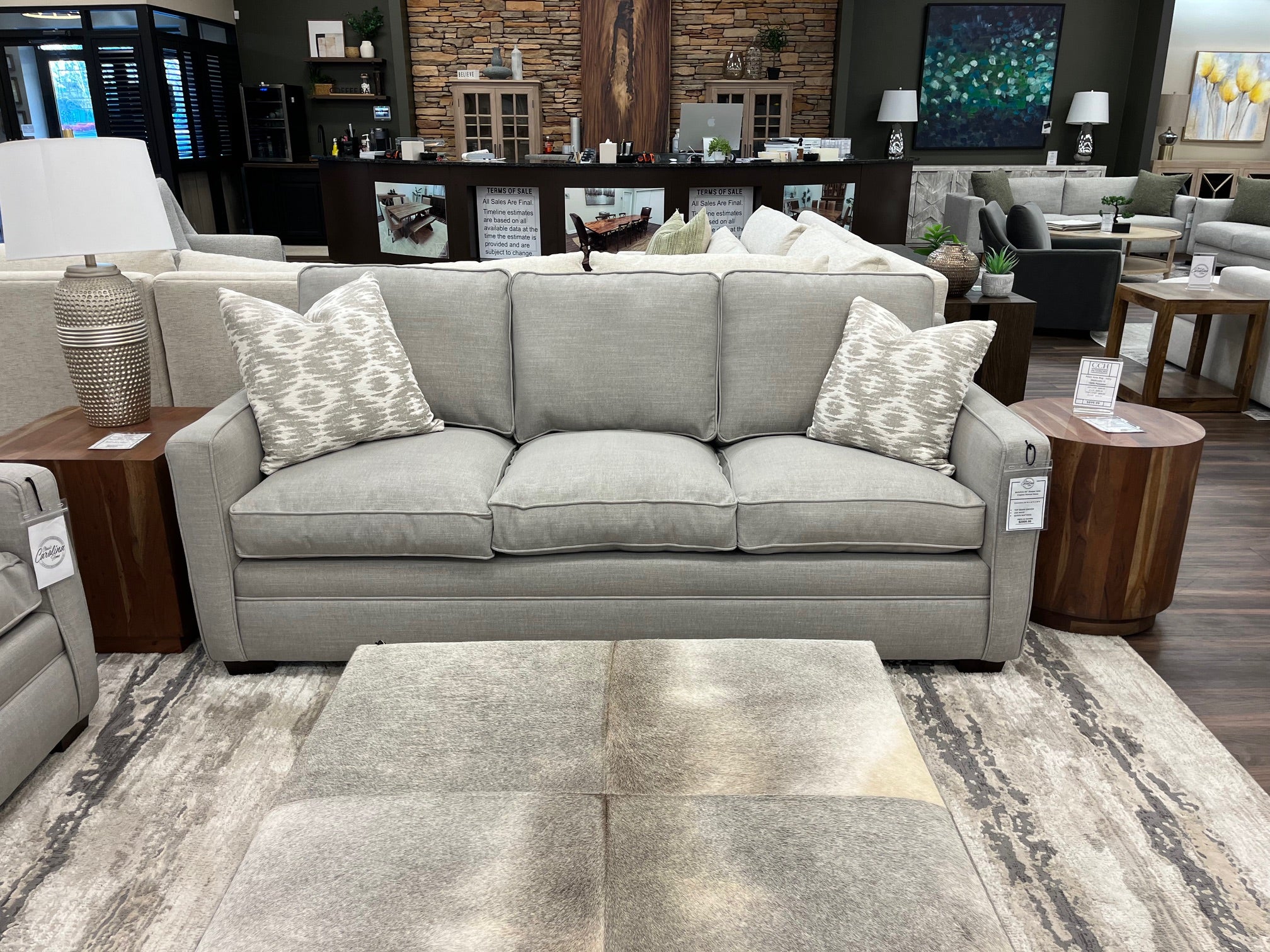 Berkshire 83" 3 Cushion Queen Sleeper Sofa - Crypton Nomad Stone
