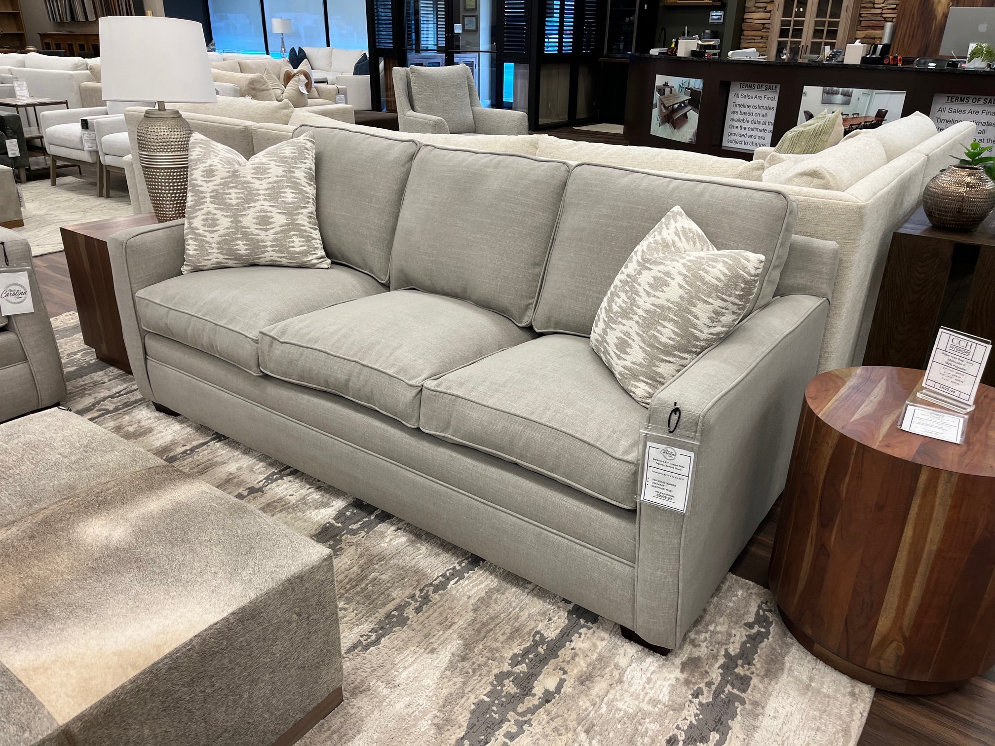 Berkshire 83" 3 Cushion Queen Sleeper Sofa - Crypton Nomad Stone