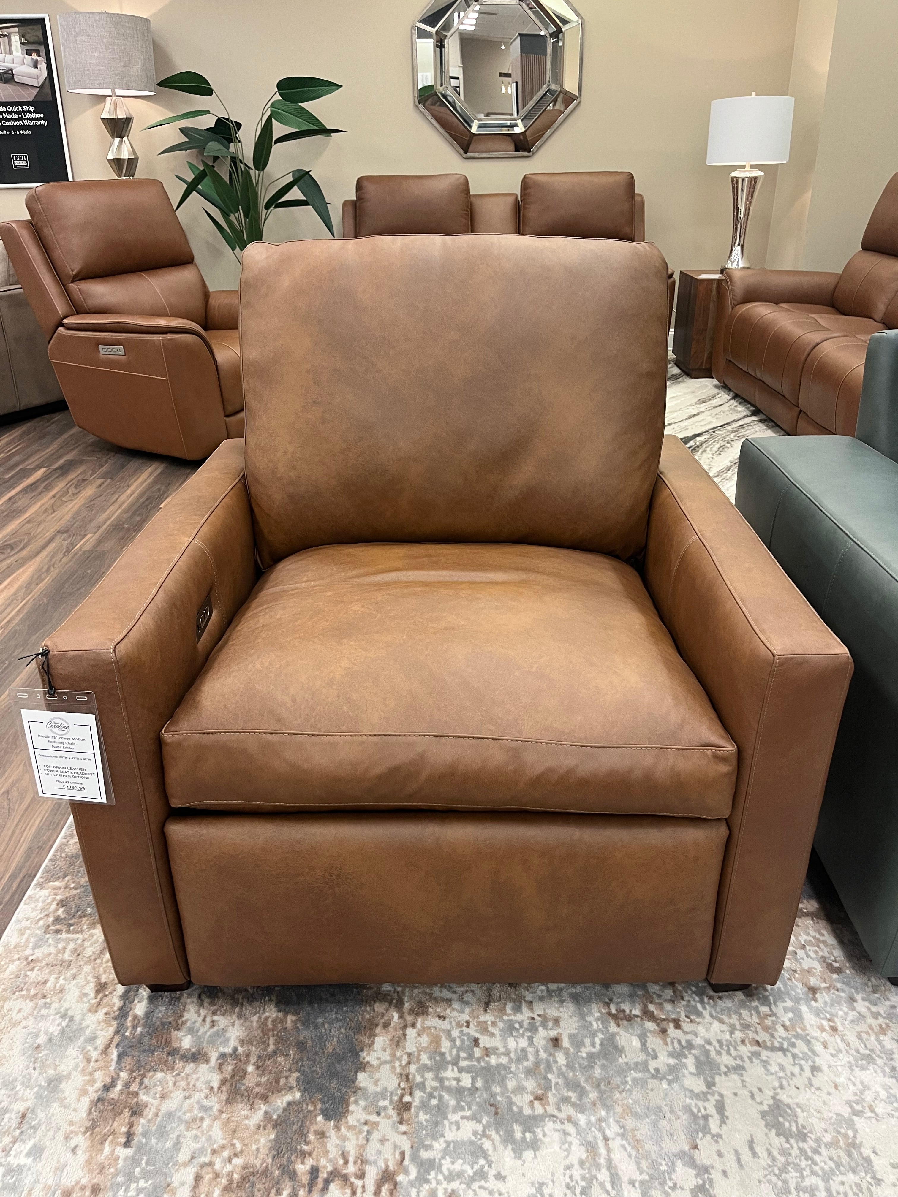 Brodie 38" Power Motion Reclining Chair - Napa Ember